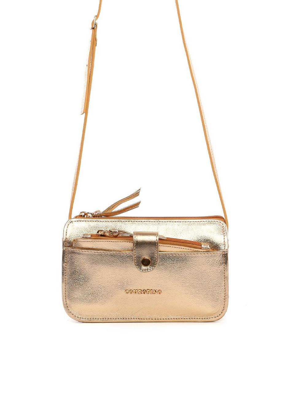 Bolsa Clutch Transversal com Bolso Removível - Ouro BSI-6417 - AU