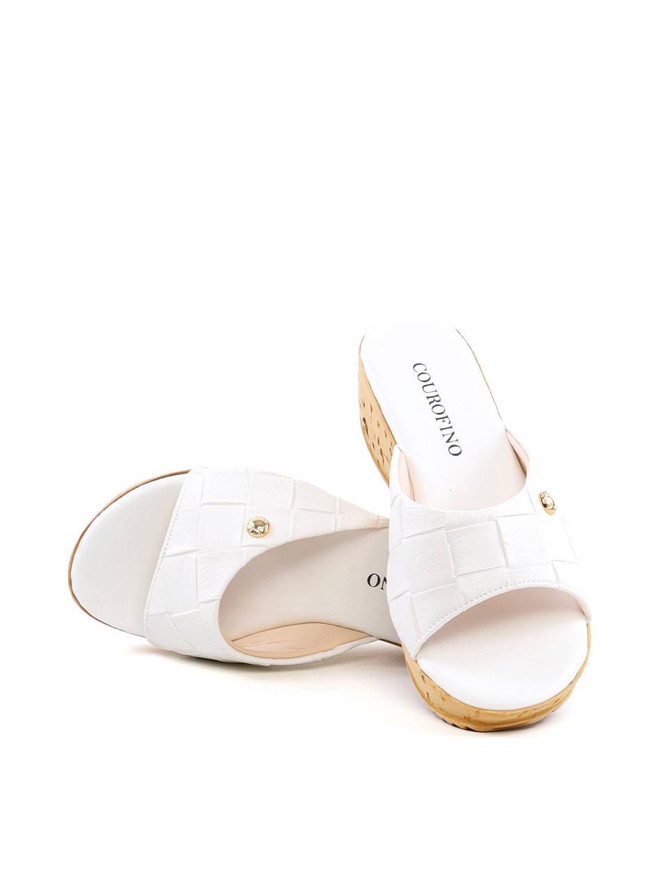 Tamanco Anabela em Tressê - Branca SDI-12174 - BR