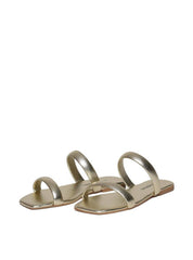 Sandália Feminina Rasteira Duas Tiras - Ouro SDI-11620 - AU