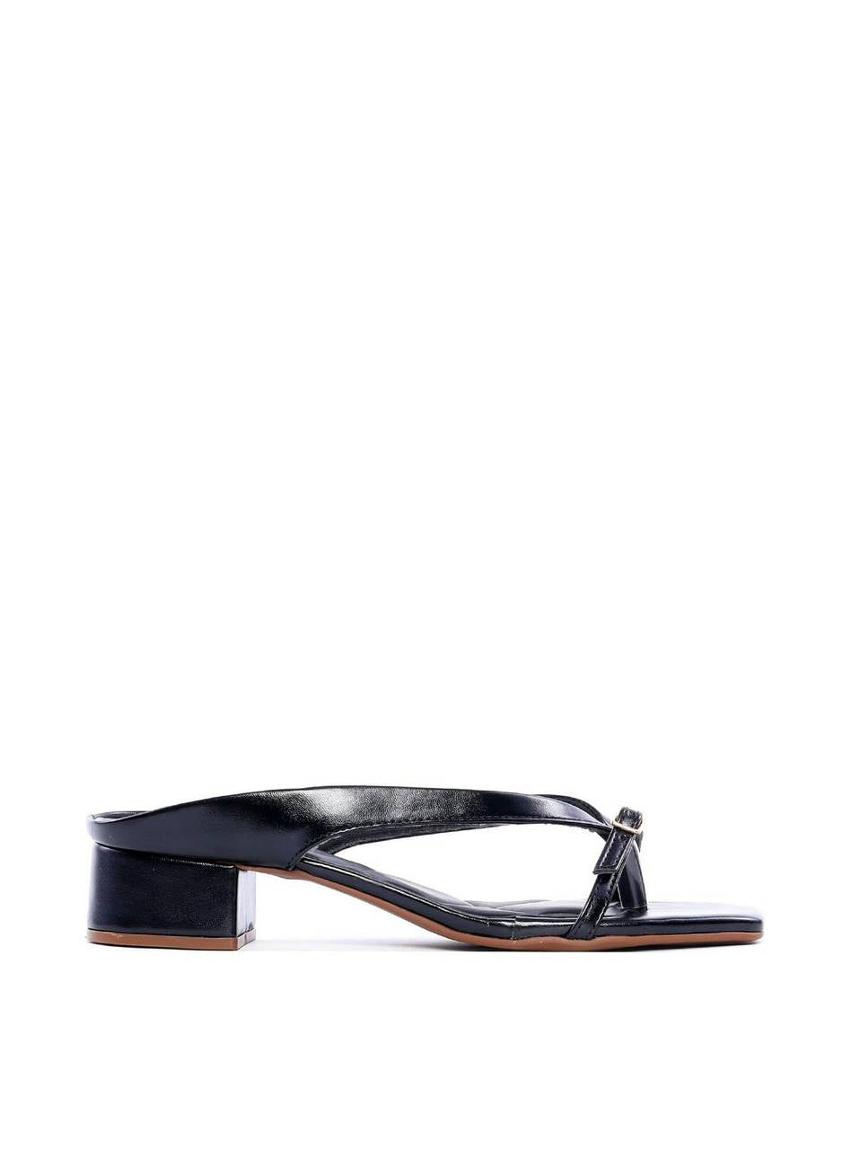 Tamanco Feminino Salto Bloco Baixo com Fivela - Preta SDI-11839 - PR