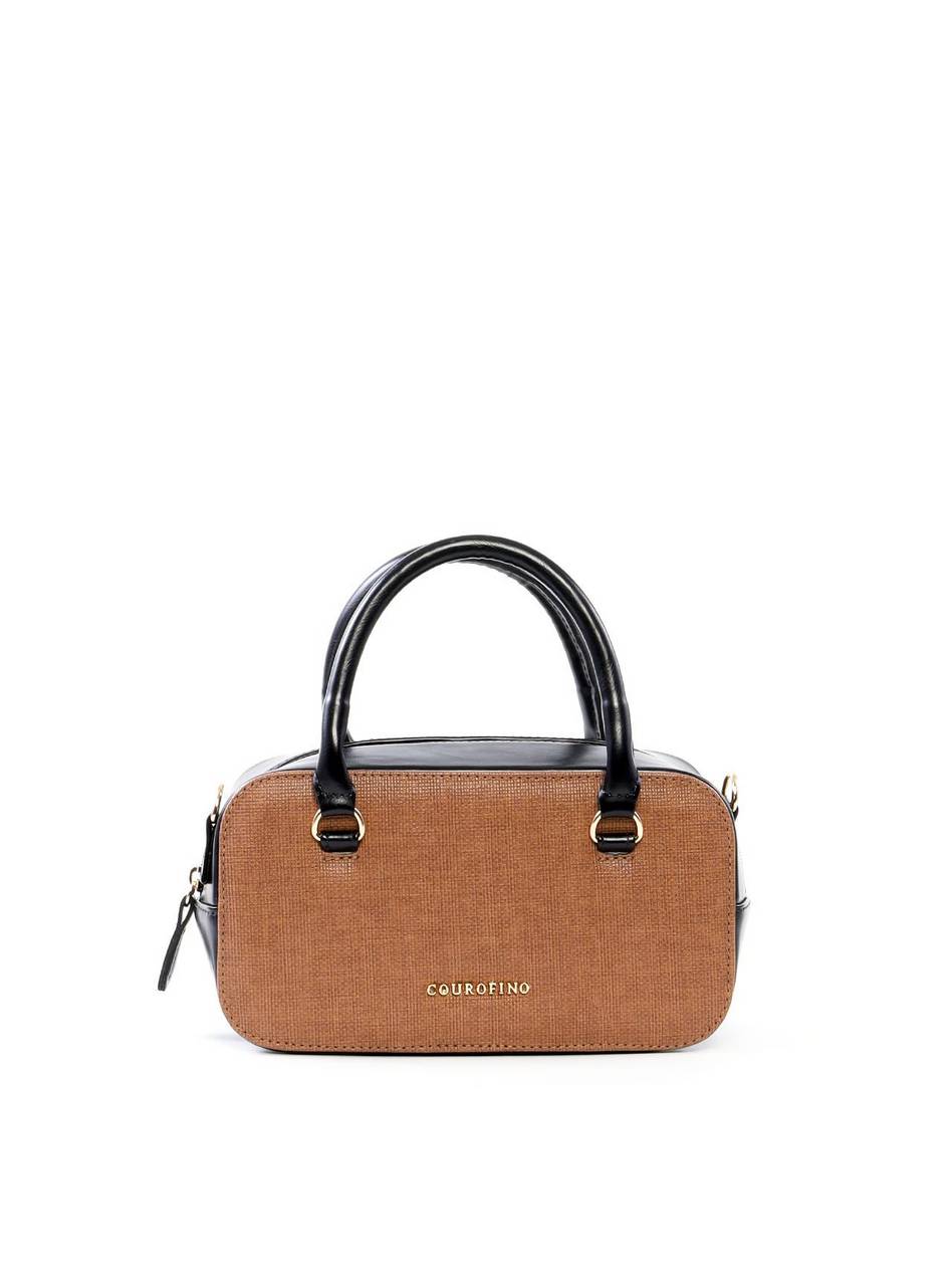 Bolsa Baú Pequena com Mix de Materiais BSI-6499 - PR