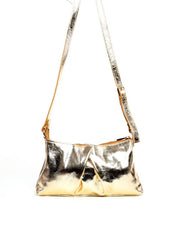 Bolsa Transversal Retangular Detalhe Drapeado - Ouro BSI-6281 - AU