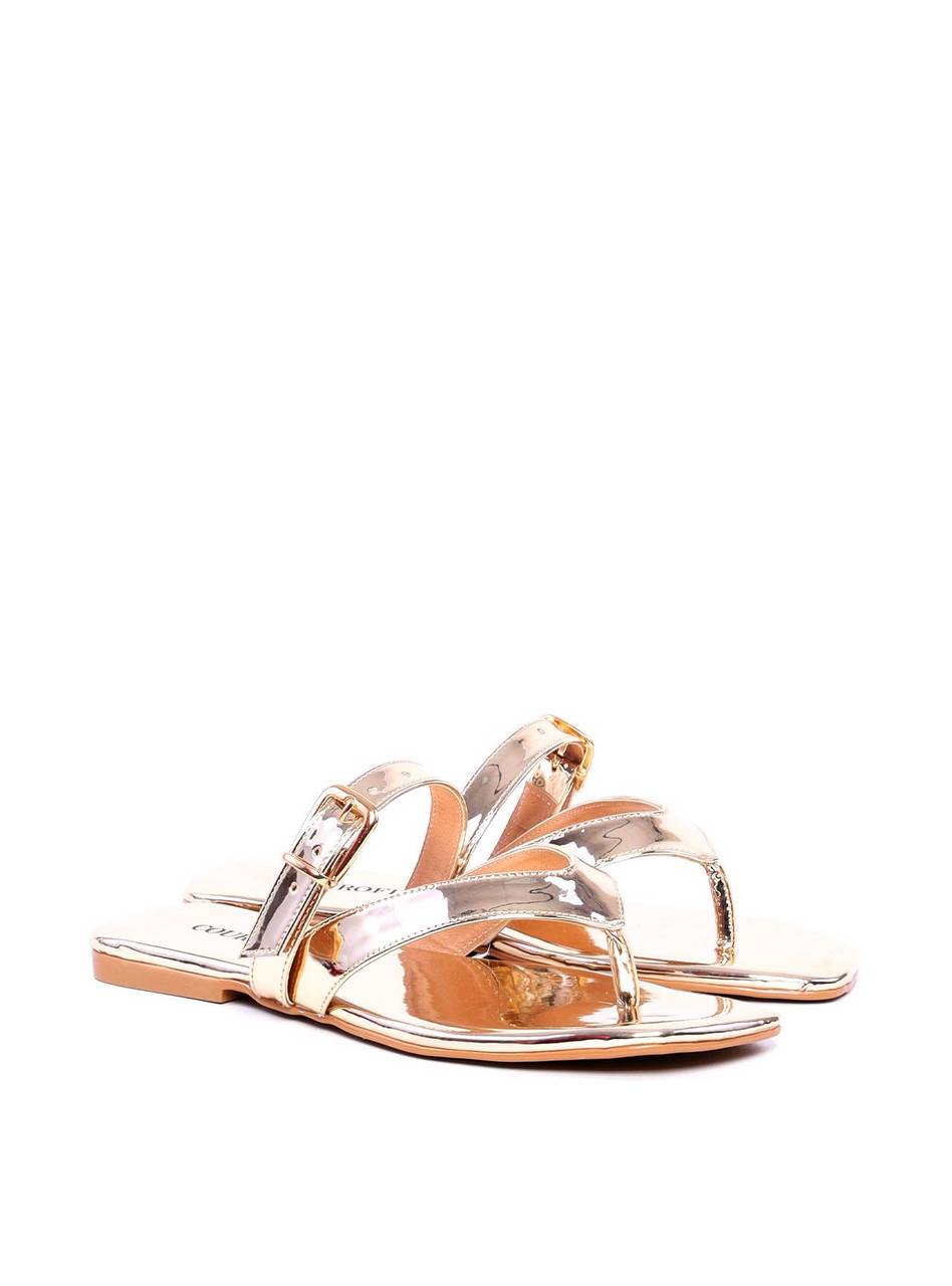 Sandália Feminina Rasteira de Dedo - Ouro SDI-11698 - AU