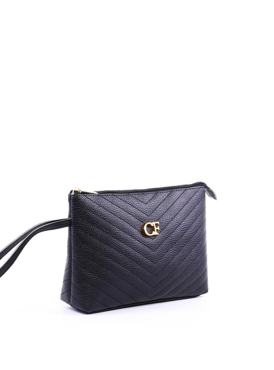 Bolsa Clutch com Detalhe de Costura - Preta BSI-6317 - PR