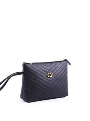Bolsa Clutch com Detalhe de Costura - Preta BSI-6317 - PR