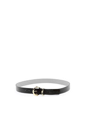 Cinto Feminino Largo de Couro com Fivela e Passador Orgânico - Preto CTI-992 - PR