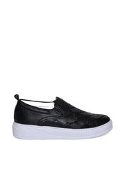 Calçado Masculino Sapatênis Entrelaçado Couro - Preta SP-11627 - PR