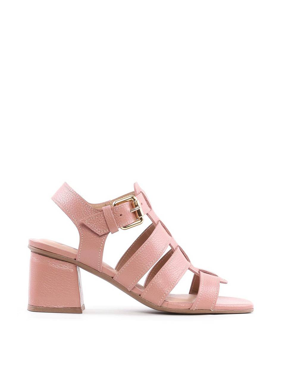 Sandália de Salto Bloco Estilo Fisherman - Nude SDI-12091 - NU
