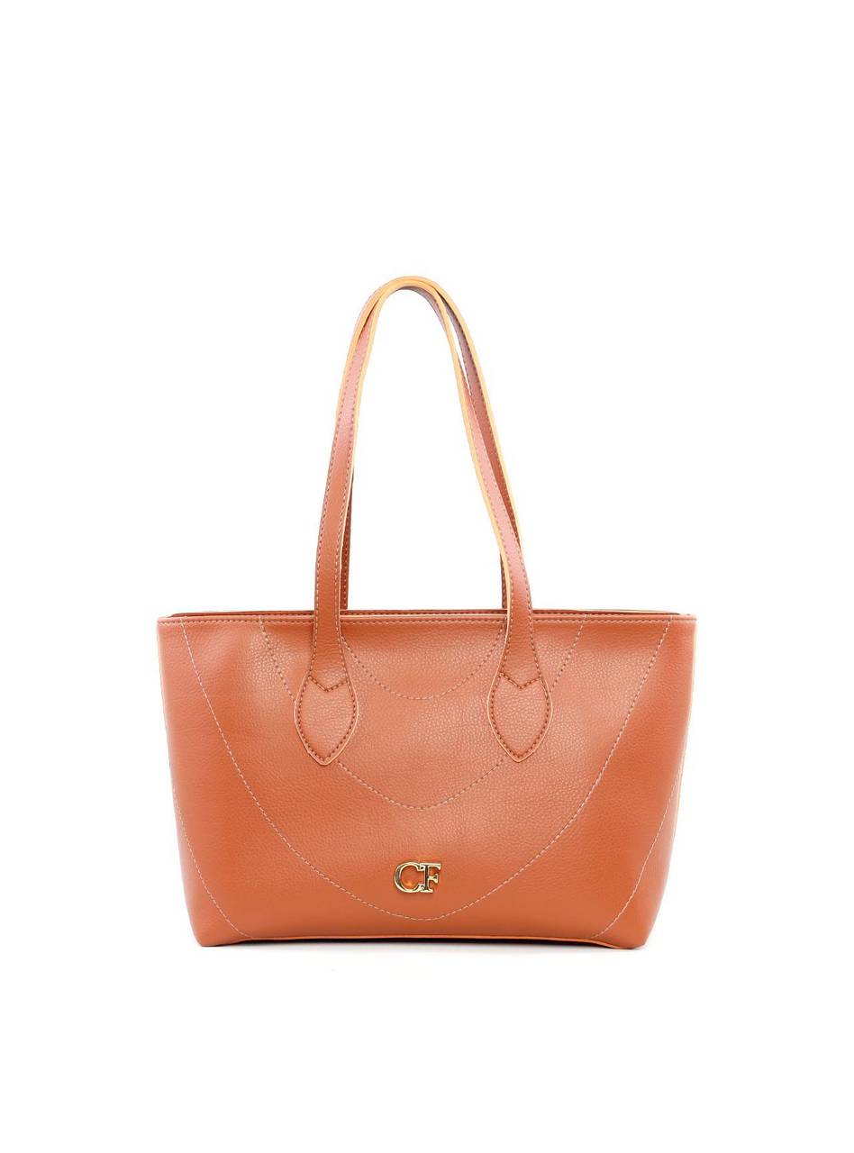 Bolsa Shopper Tiracolo Lisa em Sintético com Costuras - Castor BSI-6184 - CS