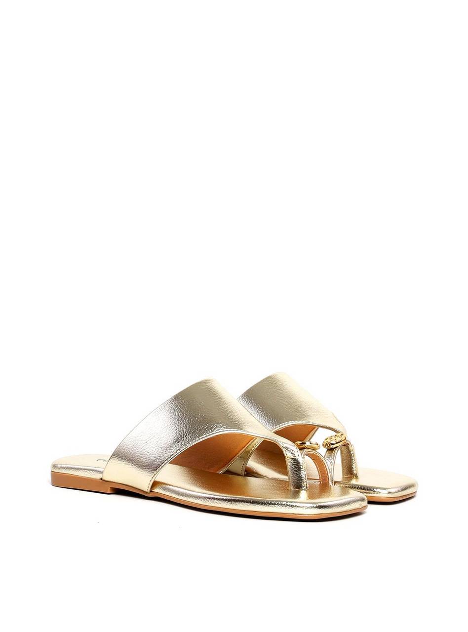 Rasteira com Tira Larga e Medalha - Ouro SDI-11906 - AU