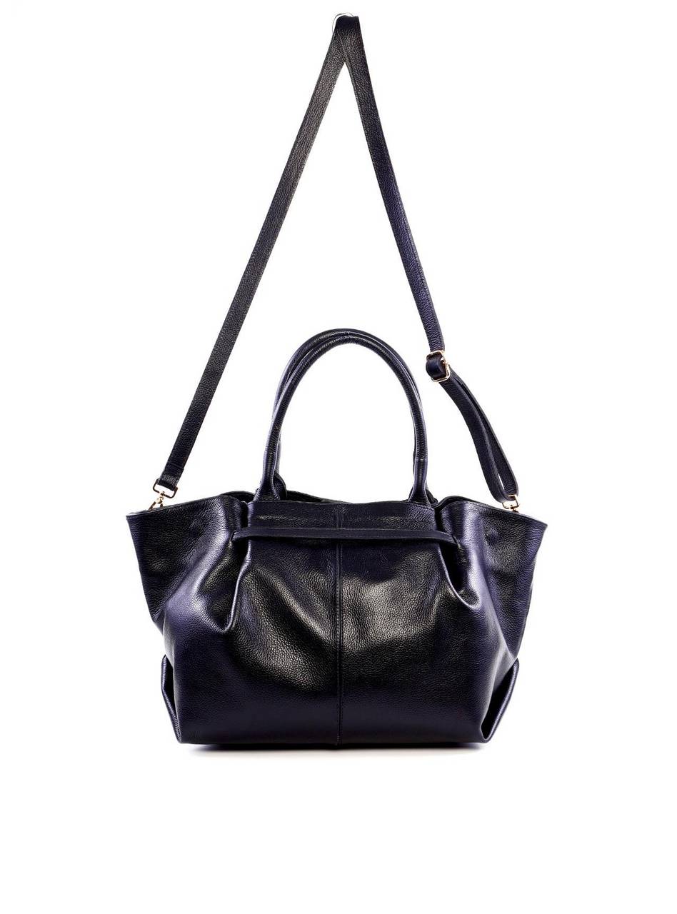 Bolsa Tote com Drapeado e Alça Dupla - Preta BSI-6275 - PR