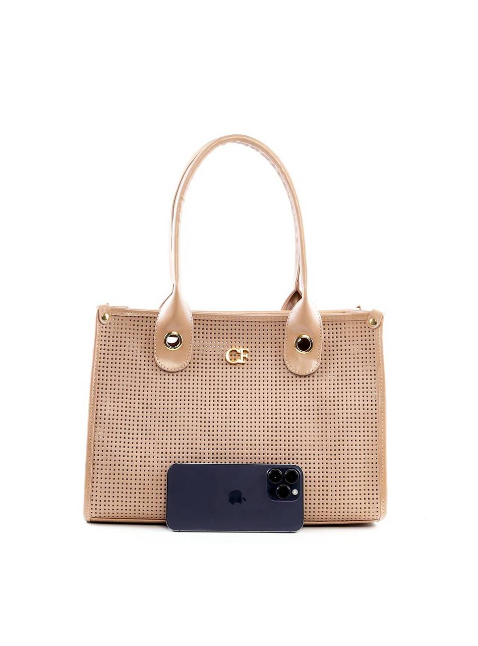 Bolsa Tote Praia Tela - Nude BSI-6438 - NU