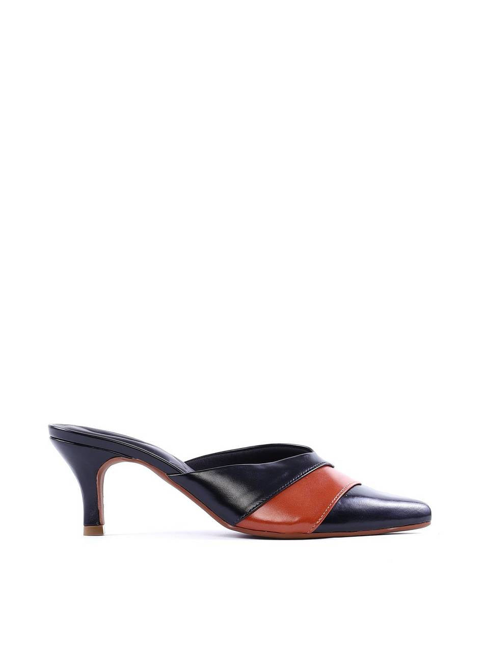 Mule Salto Fino com Recorte Geométrico - Preta SDI-12023 - PR