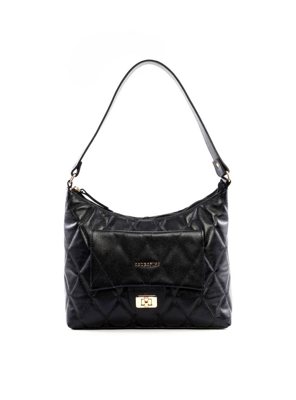 Bolsa Hobo com Costura Aparente - Preta BSI-6445 - PR