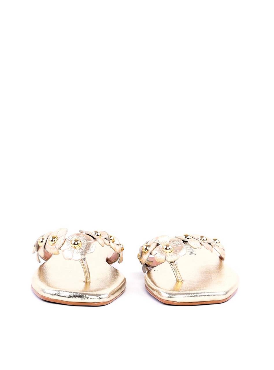 Rasteira de Dedo com Mini Flores - Ouro SDI-11821 - AU