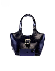 Bolsa Tote com Recorte e Maxi Fivela - Preta BSI-6360 - PR