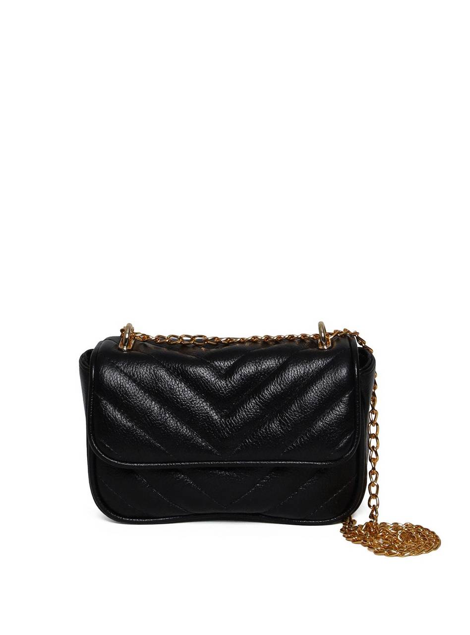 Bolsa Satchel Pequena Couro Tiracolo - Preta BSI-5970 - PR