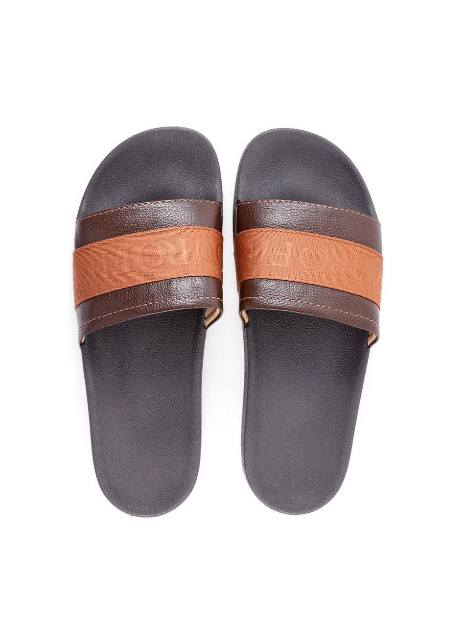 Sandália Masculina Chinelão Couro Rosto Largo Cacau SDI-11272 - CA