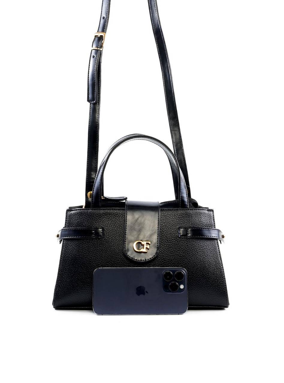 Bolsa Tote Retangular com 3 Divisórias - Preta BSI-6443 - PR