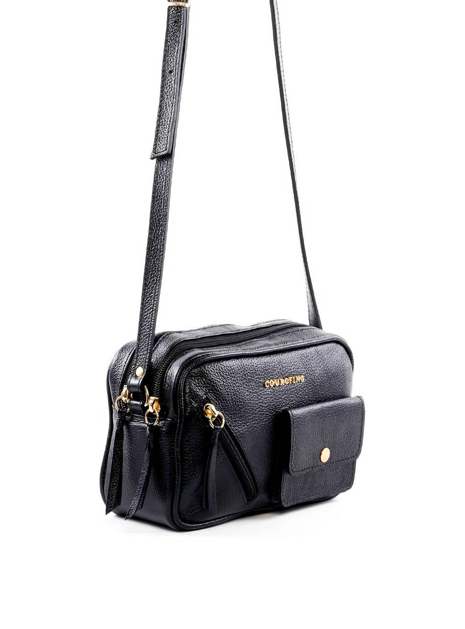 Bolsa Bag Transversal com Bolso Frontal - Preta BSI-6427 - PR