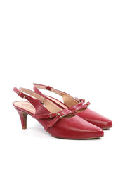 Scarpin Slingback com Fivelas Laterias - Vermelha SDI-11737 - VE