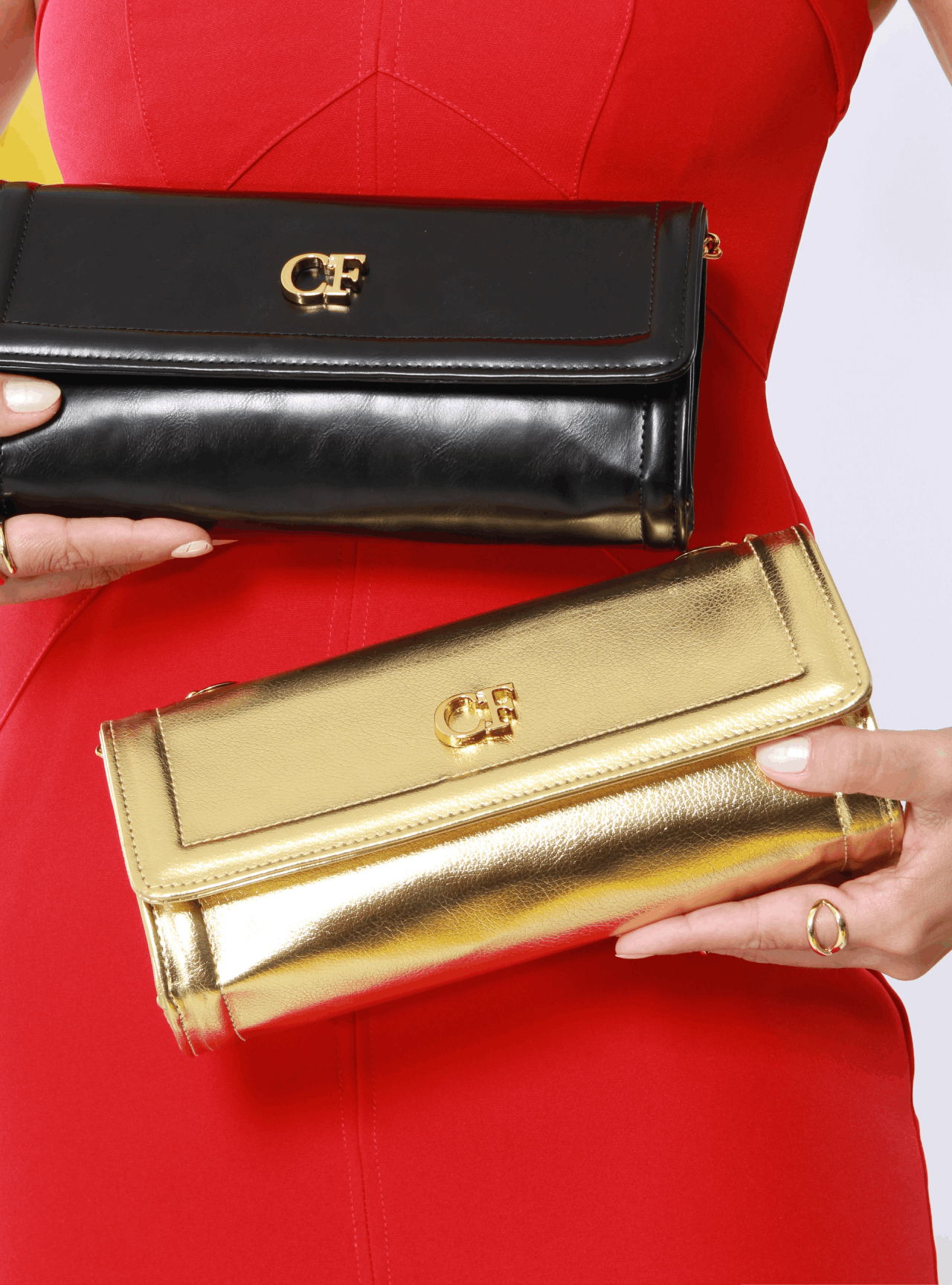 Bolsa Satchel Retangular Alça Transversal Corrente - Ouro BSI-6262 - AU