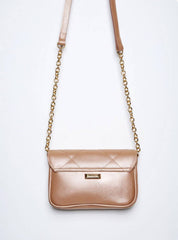 Bolsa Satchel Pequeno Couro Transversal - Nude BSI-5858 - NU