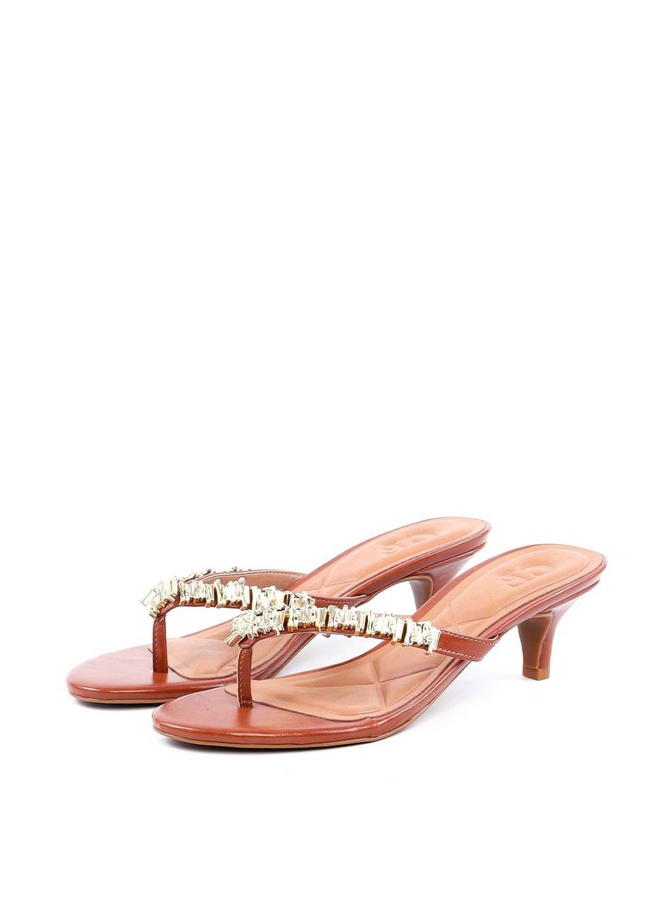 Tamanco Salto Kitten com Detalhes Dourados - Castor SDI-11776 - CS