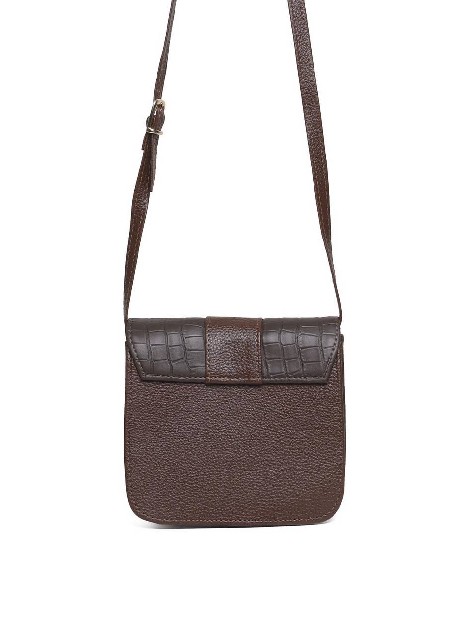 Bolsa Satchel Transversal com Fivela Decorativa - Cacau BSI-5714 - CA
