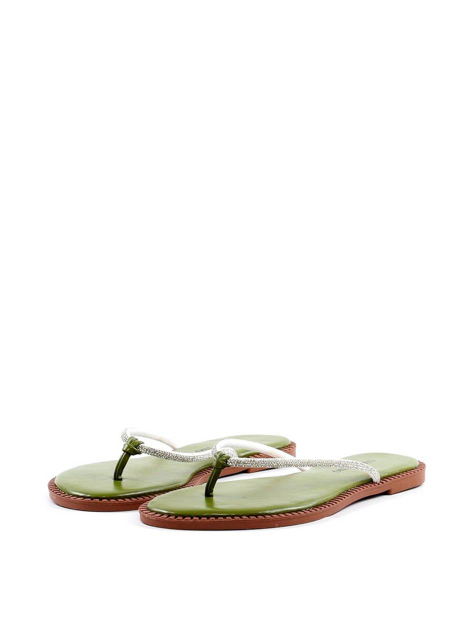Rasteirinha com Tira em Strass - Verde SDI-11772 - VD