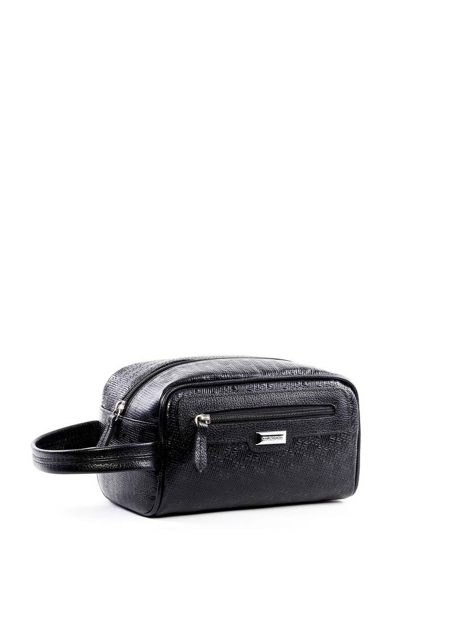 Necessaire Masculina Alça Ziper Couro Preta NSI-123 - PR