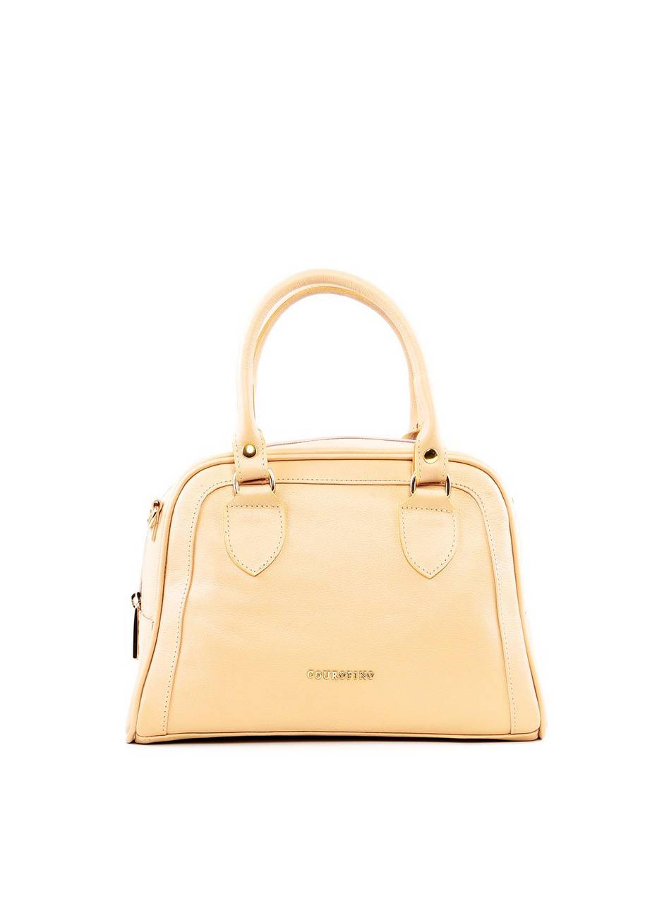 Bolsa Baú com Recortes e Alça Dupla - Nude BSI-6442 - NU