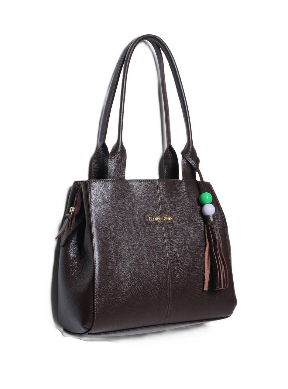 Bolsa Feminina Tote Chaveiro Couro Media Cacau BSI-5673 - CA