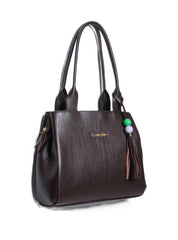 Bolsa Feminina Tote Chaveiro Couro Media Cacau BSI-5673 - CA