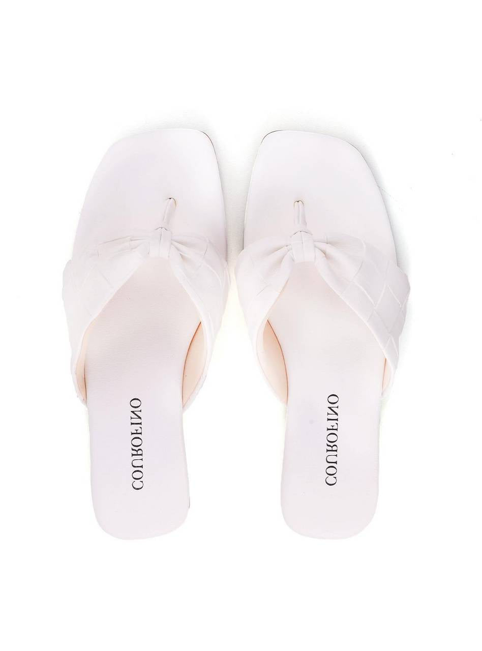 Rasteira de Dedo com Tiras Acolchoadas - Branca SDI-12153 - BR