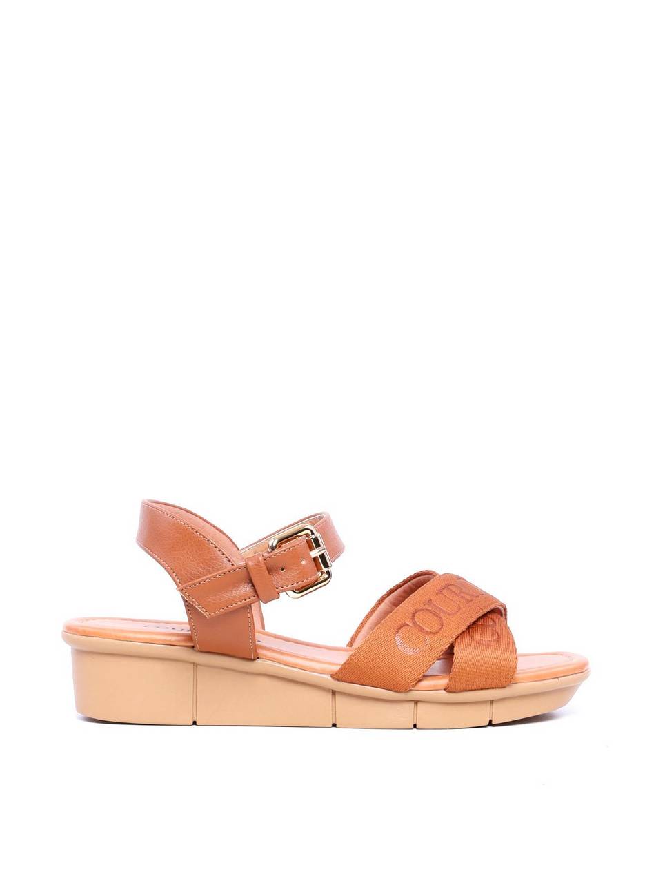 Sandália Feminina Anabela Confort com Tiras Cruzadas Castor SDI-11694 - CS