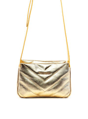 Bolsa Tote Transversal com Matelassê em V - Ouro BSI-6437 - AU