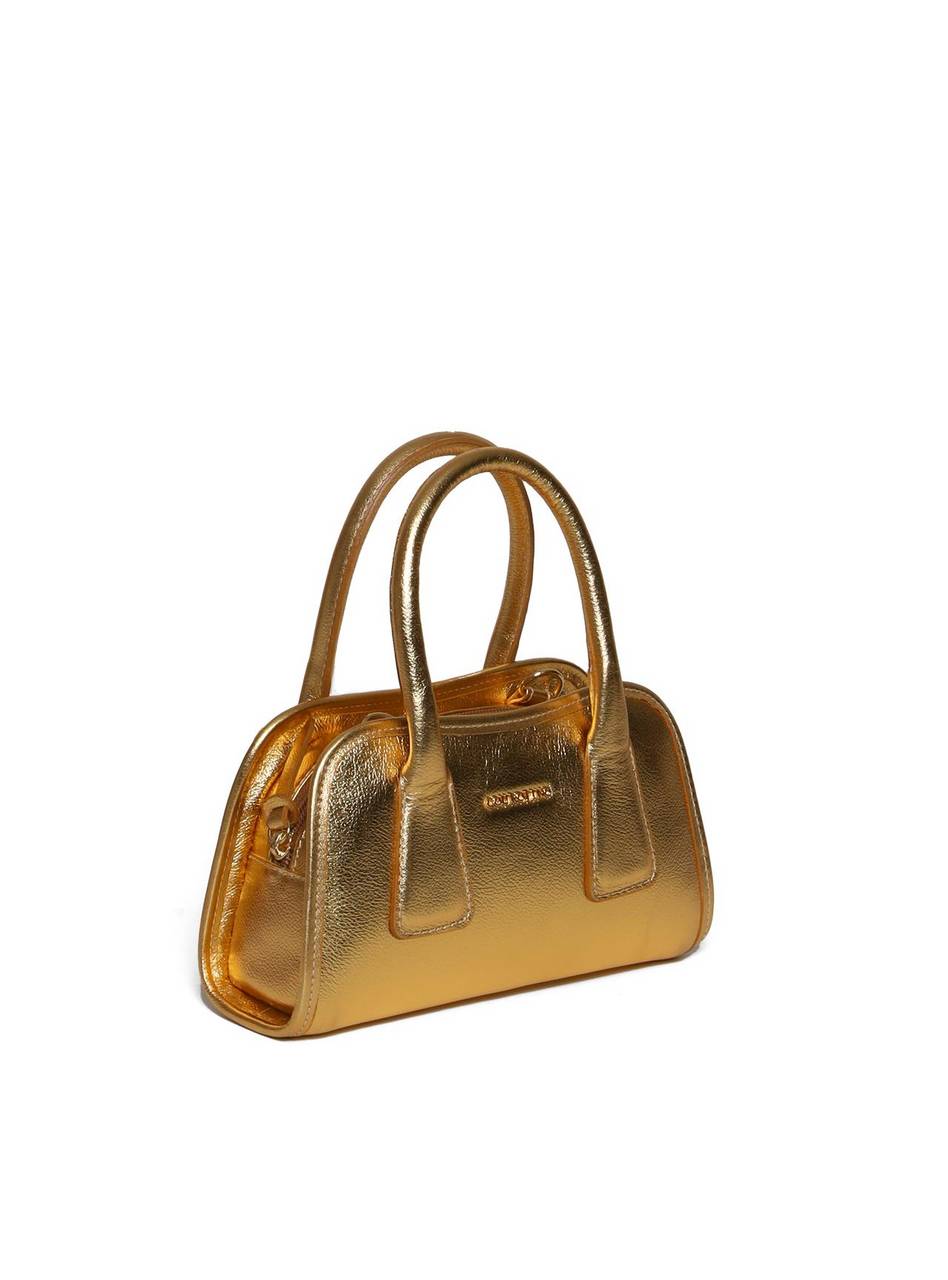 Bolsa Tote Tiracolo Costura Geométrica Ouro BSI-5985 - AU