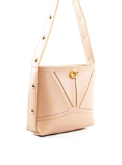 Bolsa Tote Média com Costura e Esferas Douradas - Nude BSI-6410 - NU
