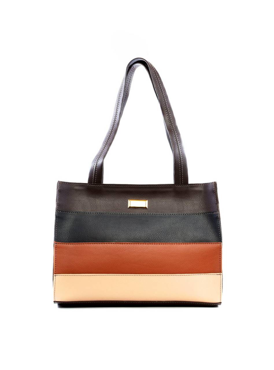 Bolsa Tote Estruturada com Retalhos - Cacau BSI-6464 - CA