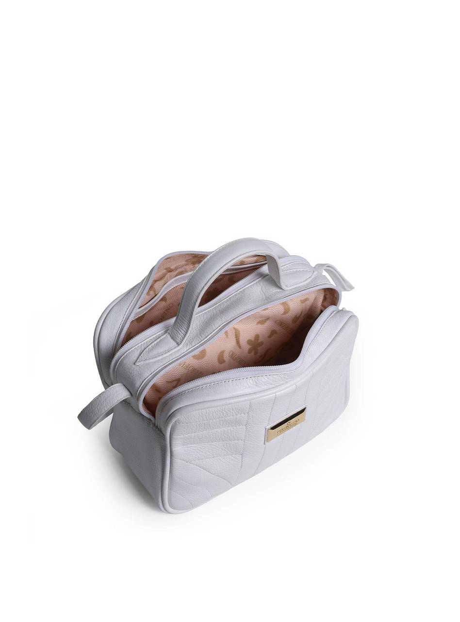 Bolsa Bag Couro Transversal Bolso Atrás Branca BSI-5087 - BR
