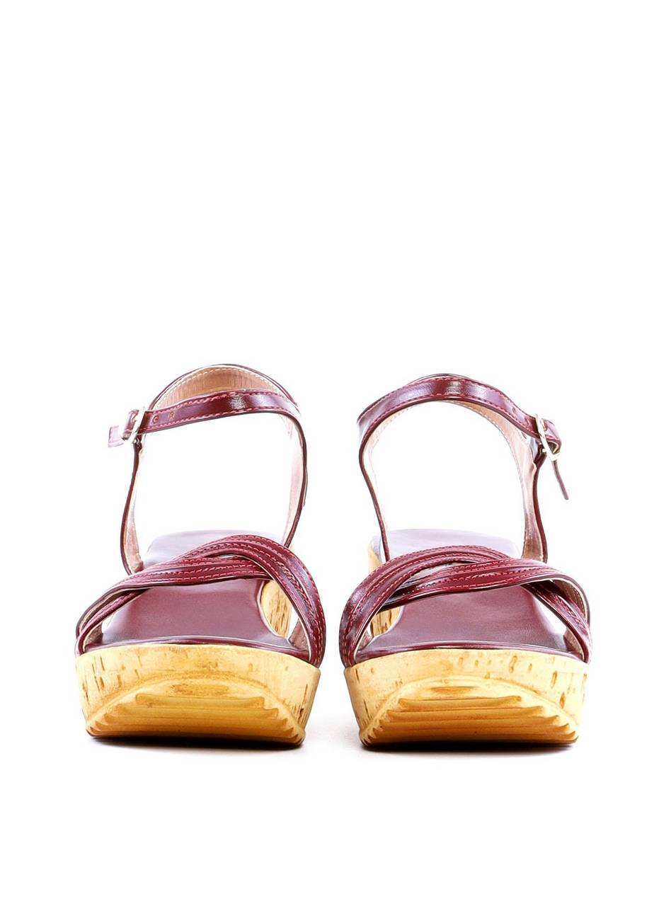 Sandália Anabela com Tira Pespontada - Vinho SDI-11898 - VI