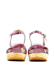 Sandália Anabela com Tira Pespontada - Vinho SDI-11898 - VI