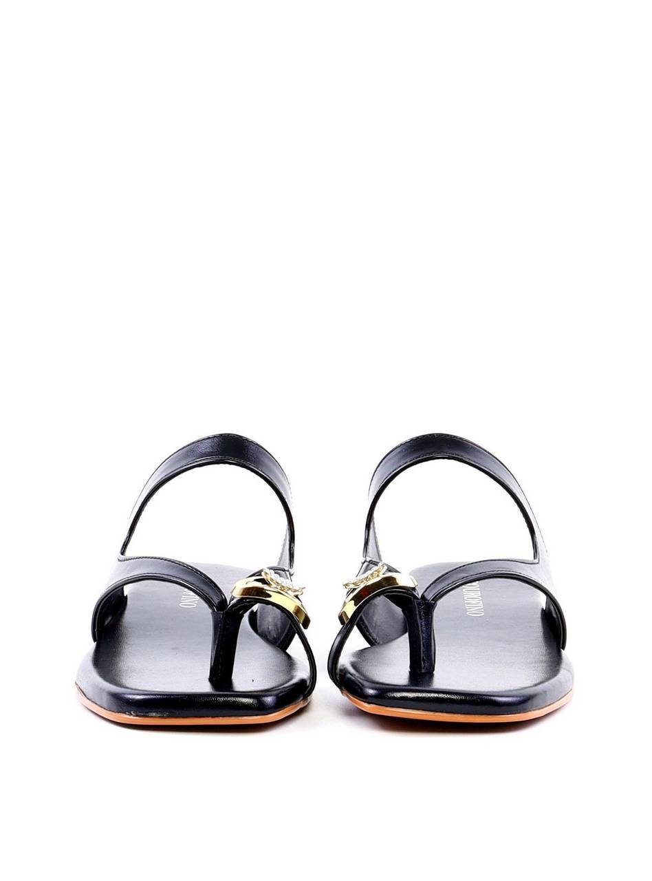 Rasteira com Recorte e Detalhe Orgânico - Preta SDI-11961 - PR