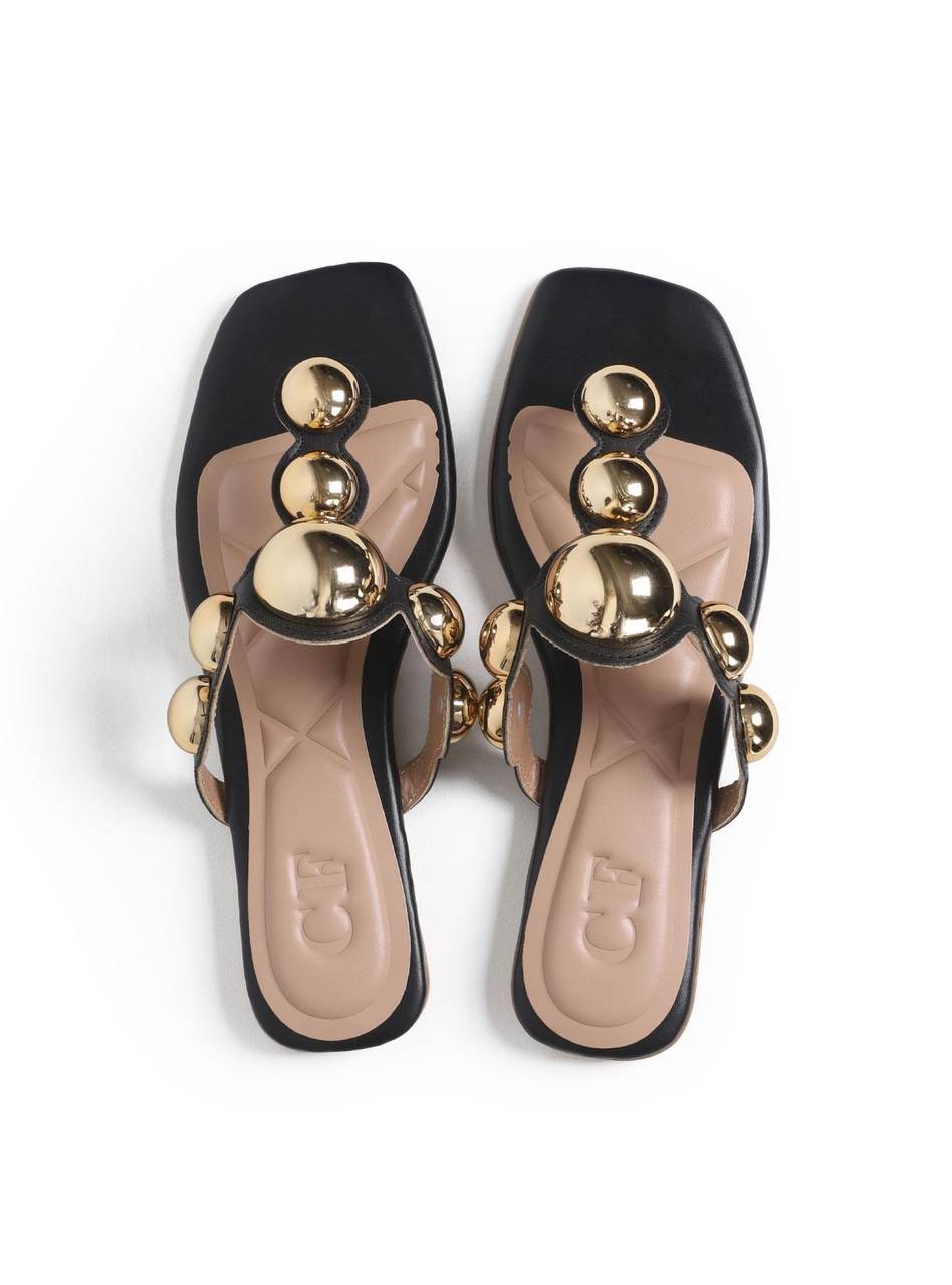 Sandália Feminina Rasteira Maxi - Preta SDI-11564 - PR