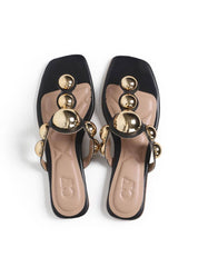 Sandália Feminina Rasteira Maxi - Preta SDI-11564 - PR
