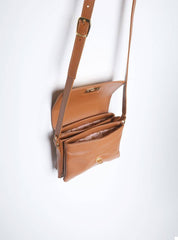 Bolsa Saddle Pequena Couro Alça Regulável Castor BSI-5739 - CS