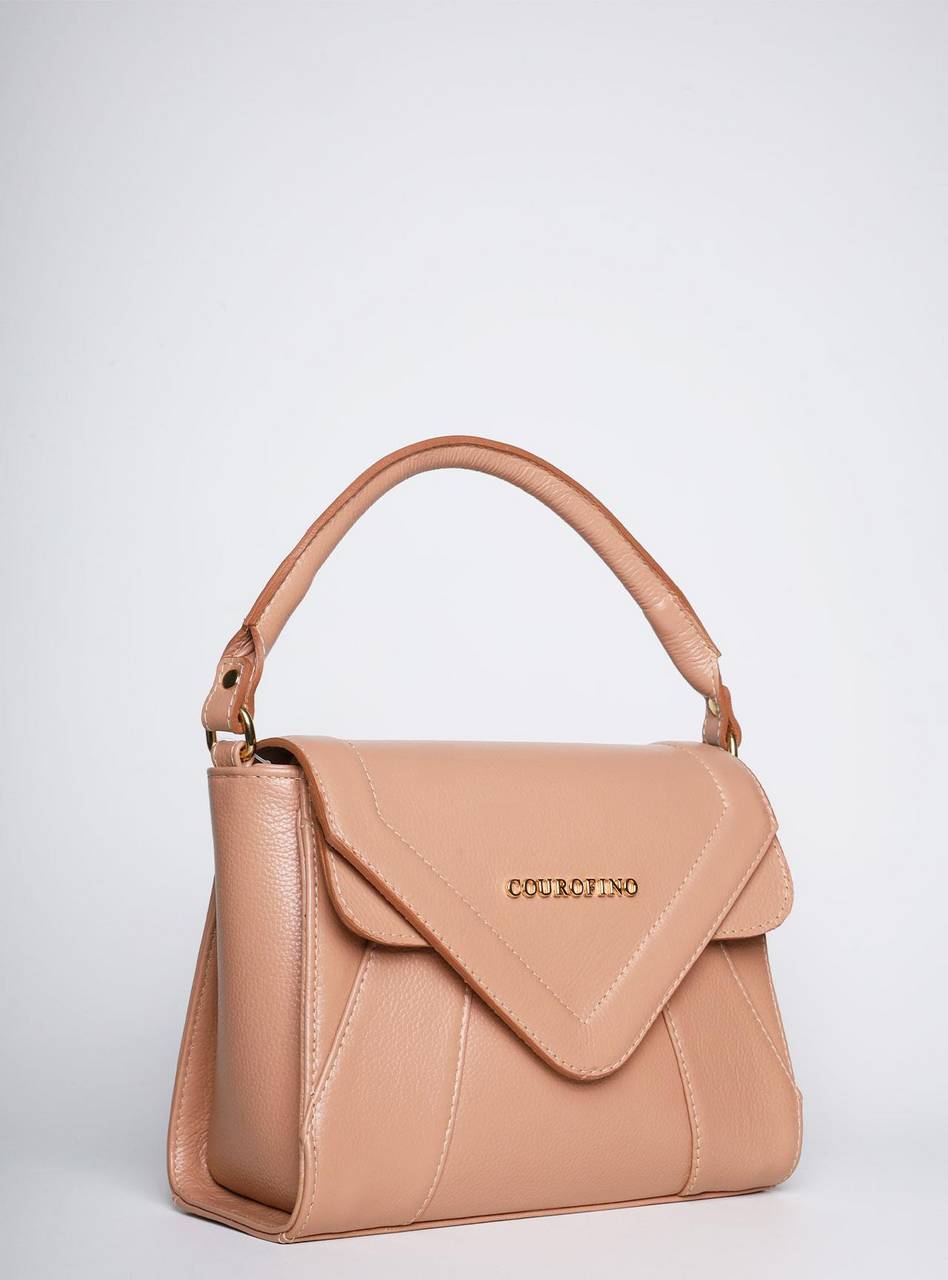 Bolsa Satchel Média Couro Tiracolo Nude BSI-5820 - NU