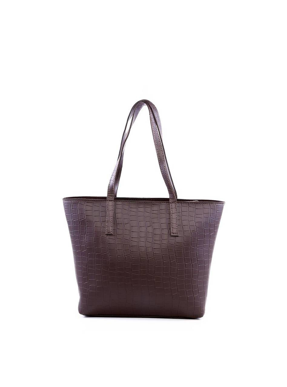Bolsa Tote Tiracolo com Texturas - Cacau BSI-5972 - CA