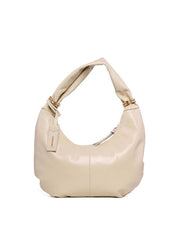 Bolsa Hobo de Couro com Argolas e Bag Charm - Fenno BSI-6226 - FE